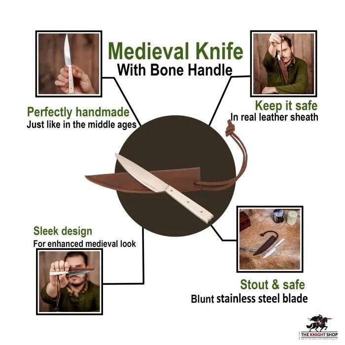 Stainless Steel Knife - Bone Handle