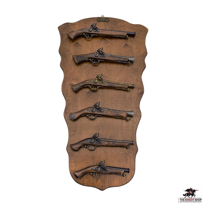 Display Plaque With 6 Pistols