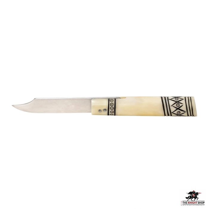 Stainless Steel Folding Knife - Bone Handle