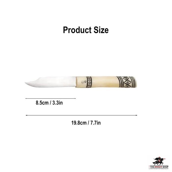 Stainless Steel Folding Knife - Bone Handle