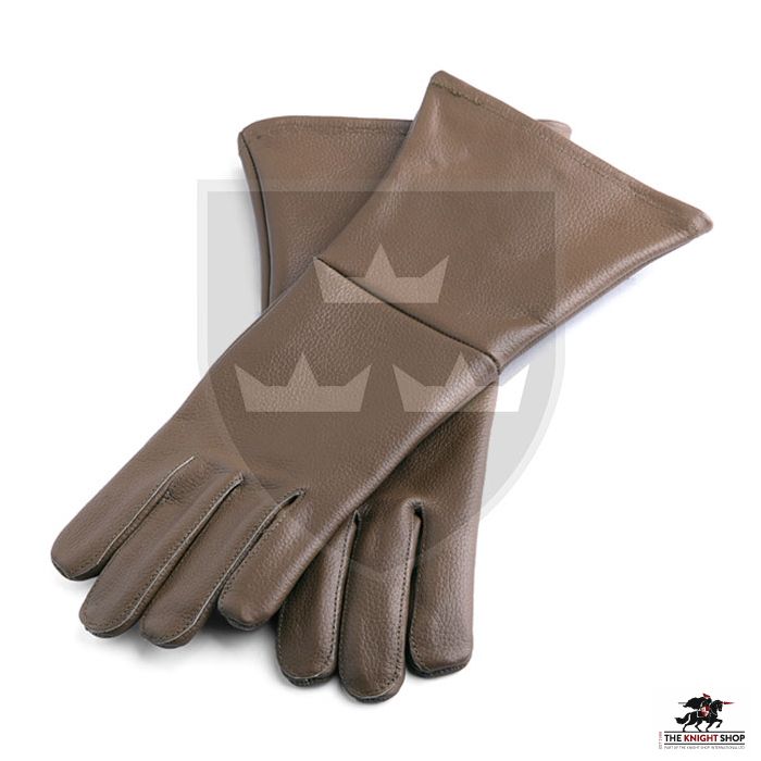 Historical Leather Gauntlets/Gloves - Brown