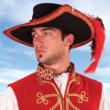 Suede Musketeer Hat - Red