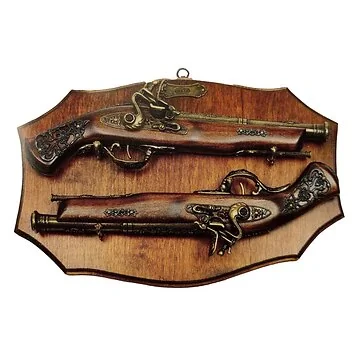 Display Plaque With 2 Dueling Pistols - 18th Century 