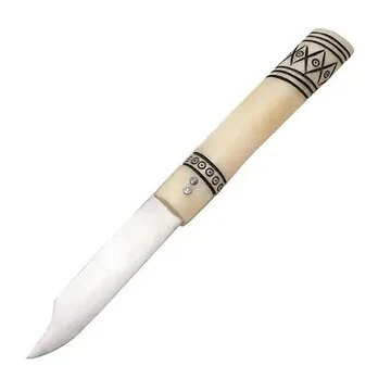 Stainless Steel Folding Knife - Bone Handle