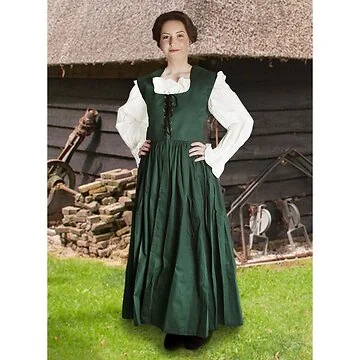 DISCONTINUED - Country Maid Skirt with Bodice - Emerald