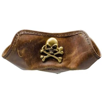 Skull and Crossbones Leather Tricorn