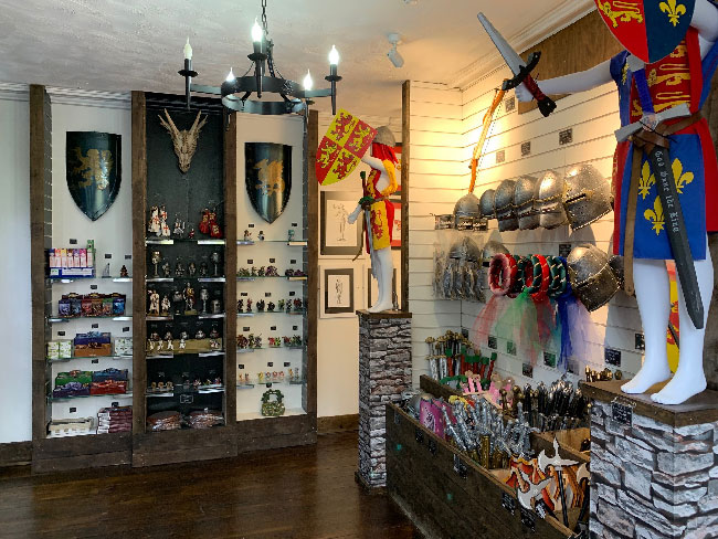 Shop area showing medival kid's products